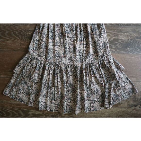 PAIGE 7363J78-6678 Women's Sz L Ecru Multi/Beige Gisella Floral Midi Dress - Picture 7 of 12